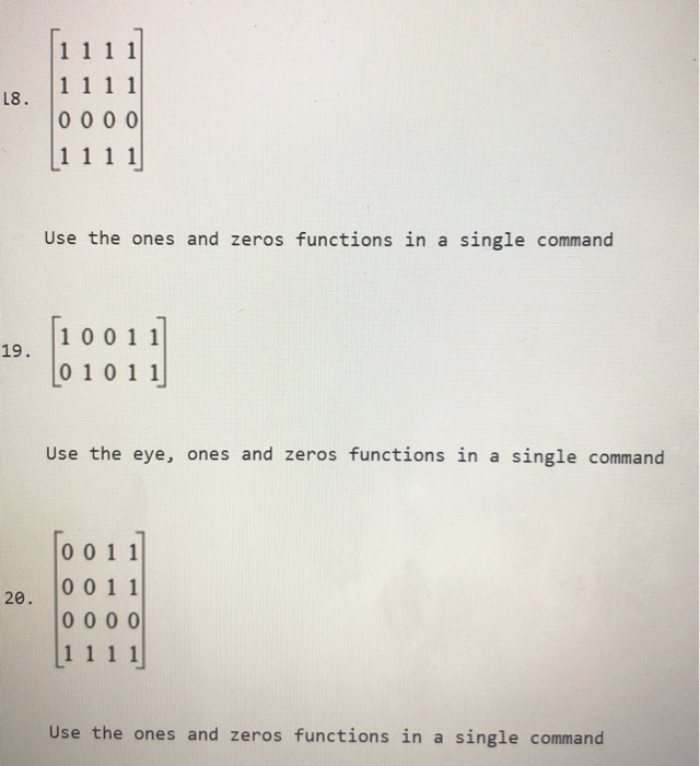 how would i input this into matlab using the specificed one, eye