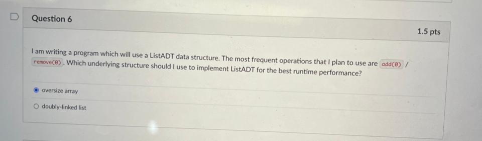  I am writing a program which will use a ListADT data
