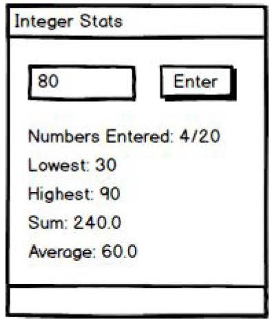 Write a C# GUI application that accepts up to 20 integers and