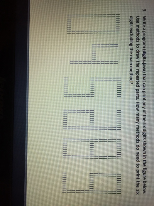 digits shown in the figure below. Use methods to draw the repeated