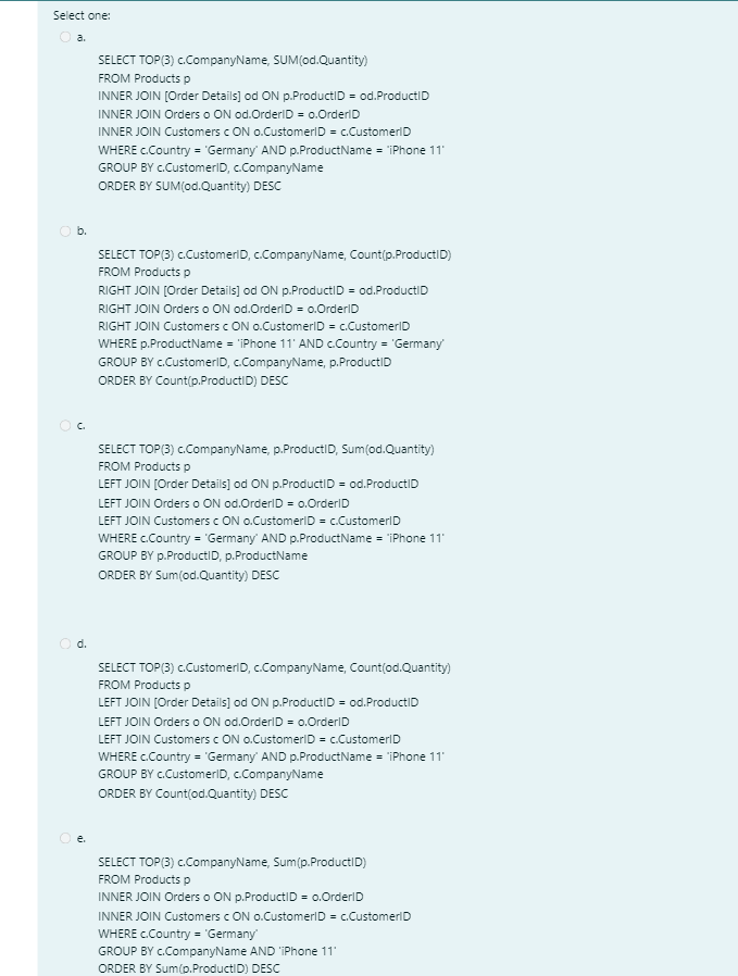 by relational diagram) will provide you with the list of 3 customers