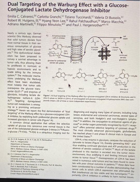 Biochemistry Question: (article provided for potential asistance) Explain why conjugating an LDH