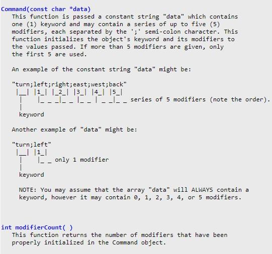 the following output without modifying the main: SPECIFICATIONS: The Mississauga Institute of