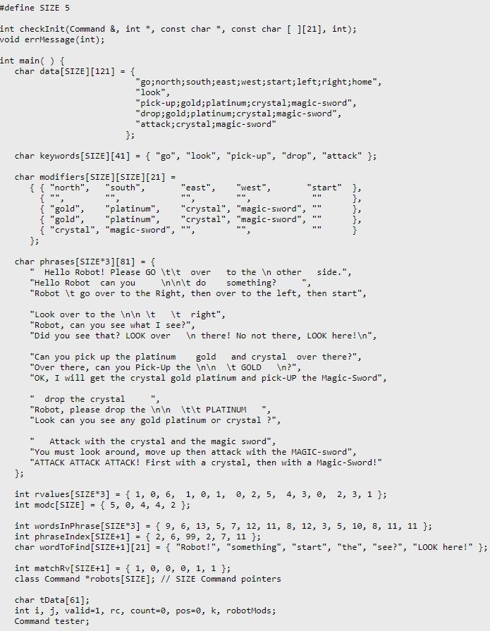 longer than 40 characters) and a series of modifiers (an array of