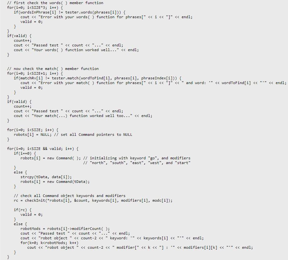 5 strings, each being no longer than 20 characters). // class declaration: