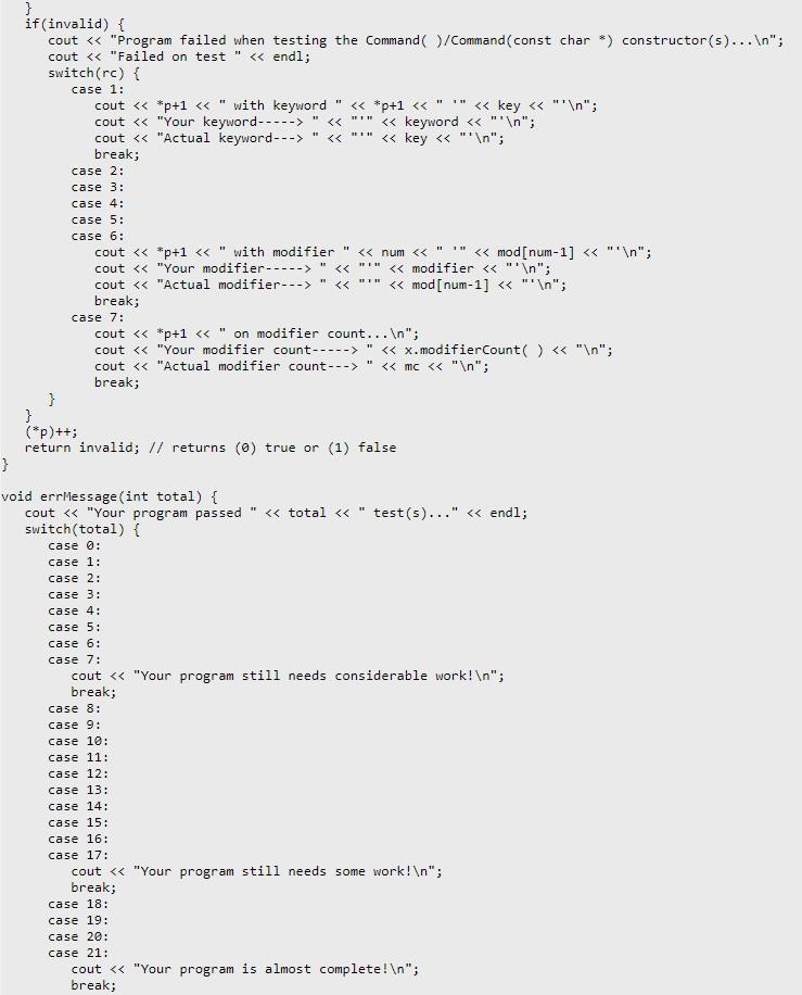 public: int words (const char *sentence); int match(const char *str, const char