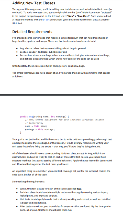 subject: software development I NEED HELP CREATING A TEST CODE FOR THIS