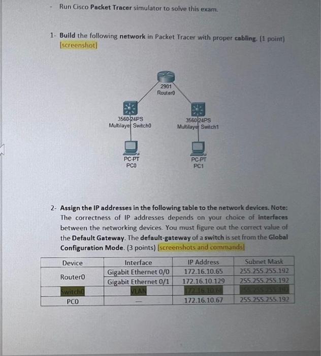pleasee help me can you solve it using cisco packet tracer -