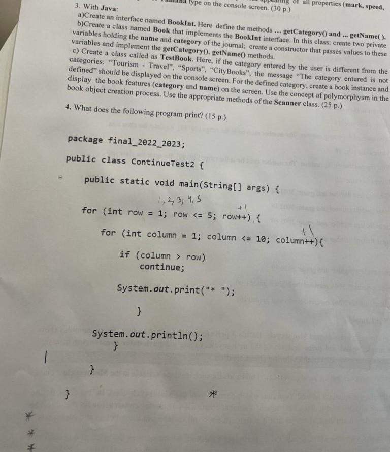  with java 3. With Java: a)Create an interface named BookInt. Here