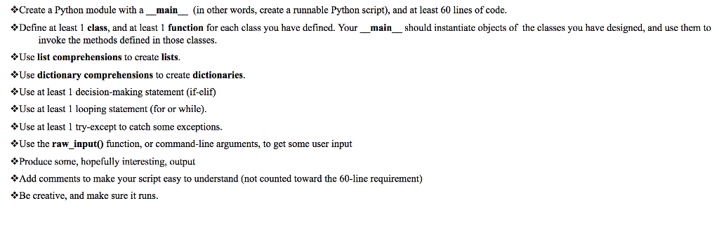 write 2.7 python program,include those * Create a Python module with
