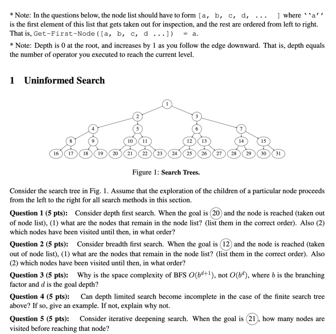  * Note: In the questions below, the node list should have