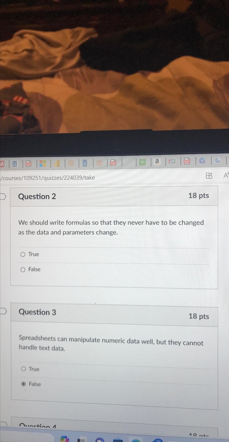  Question 2 18 pts We should write formulas so that they
