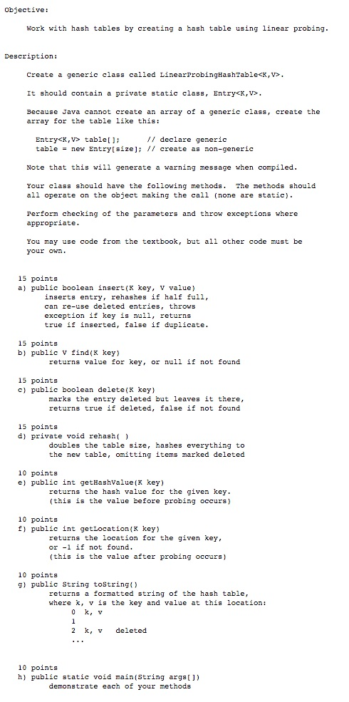  objective: Work with hash tables by creating a hash table using