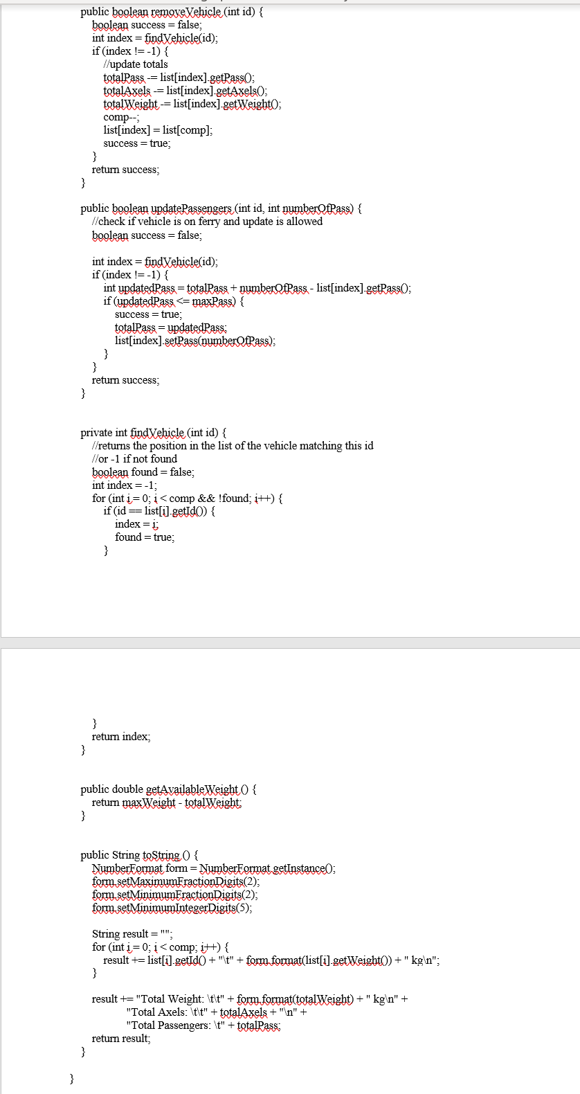 that is provided to you in D2L, consisting of the files Vehicle.java,