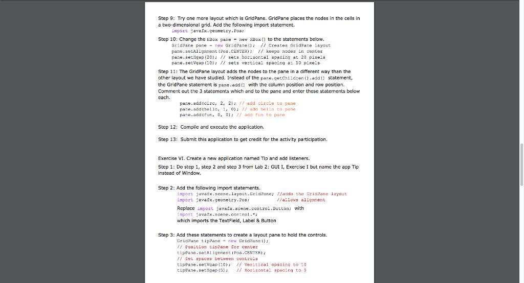applications created from this activity to be submitted. Exercise I. First, create