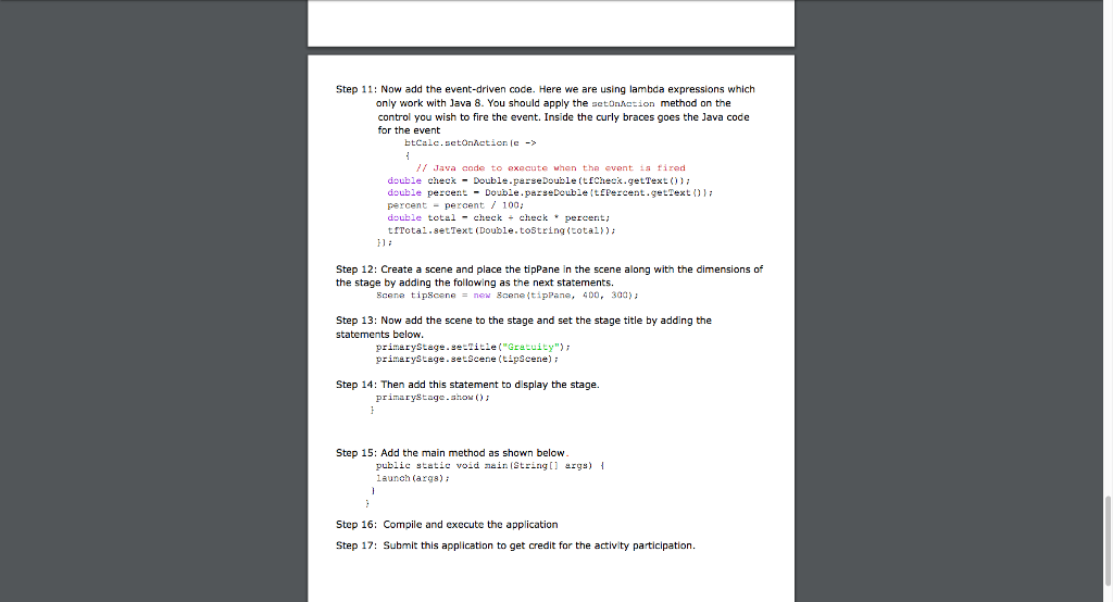 button to it. Step 1: Enter the following import statements. import javafx.application.Applicstioni