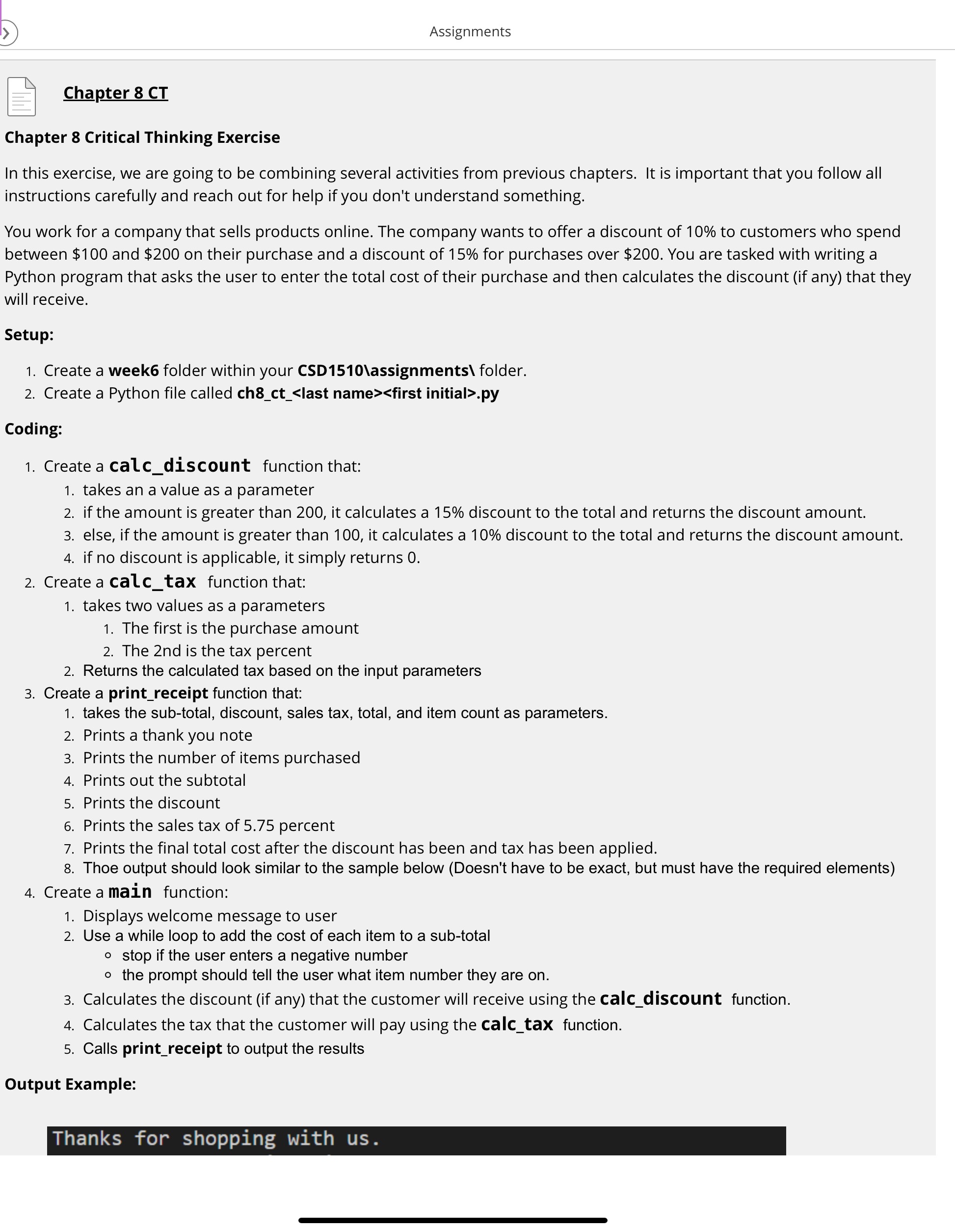  Chapter 8 CT Chapter 8 Critical Thinking Exercise In this exercise,