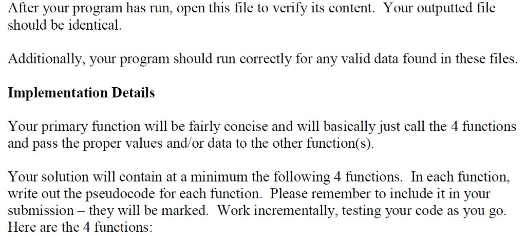 strings, and Objective This assignmen functions edtoprovide you with practice using fle