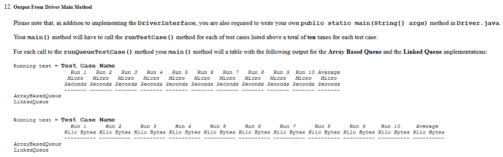 resetRunTimes(); public void addRuntime(long runTime); public double getAverageRunTime(); public double getAverageMemoryUsage(); }