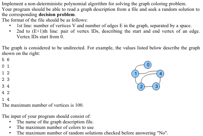  IN JAVA: Implement a non-deterministic polynomial algorithm for solving the graph
