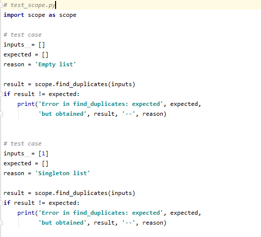 the test script. Observe the errors! Don't fix them yet. Add at