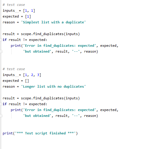 least 4 new test cases to the test script. Re-order your tests.