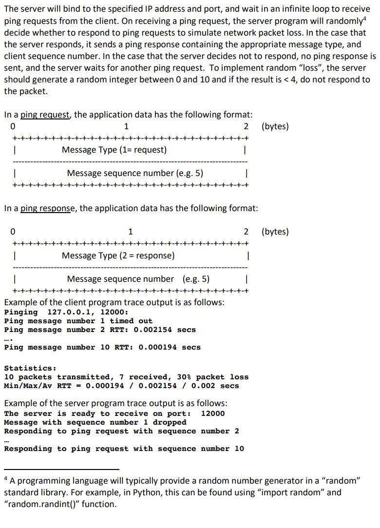 you will write a client and server program that enables the client