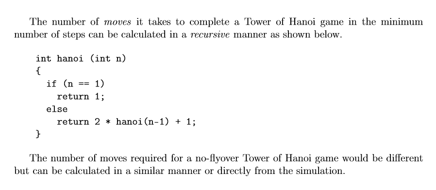 is a mathematical game for moving a set of N disks stacked