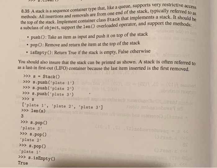  Please answer question 8.35 in python 3 