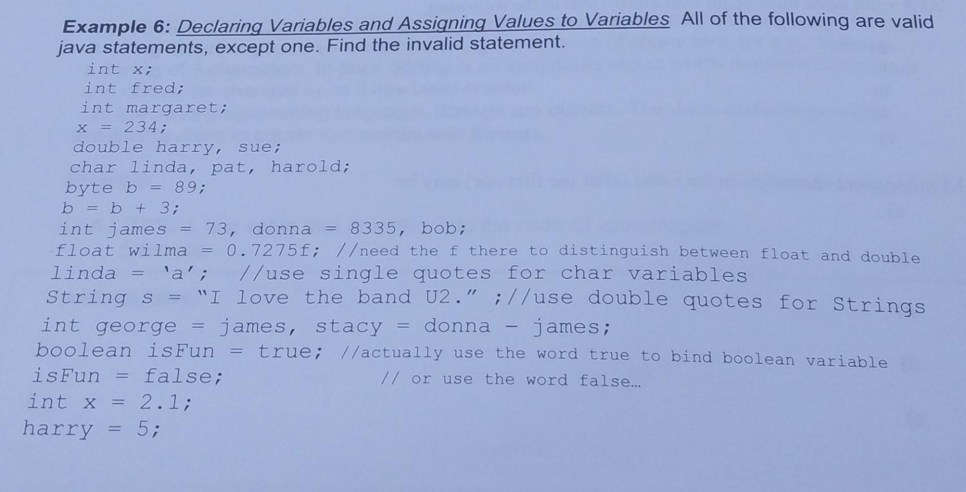 Introduction to Programming Thank you Example 6: Declaring Variables and Assigning Values