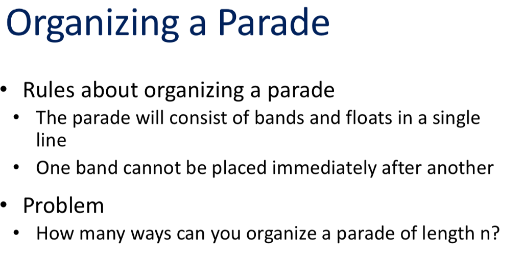 Parade as presented in class. Name jumplehd peifiation pie Example method specification: