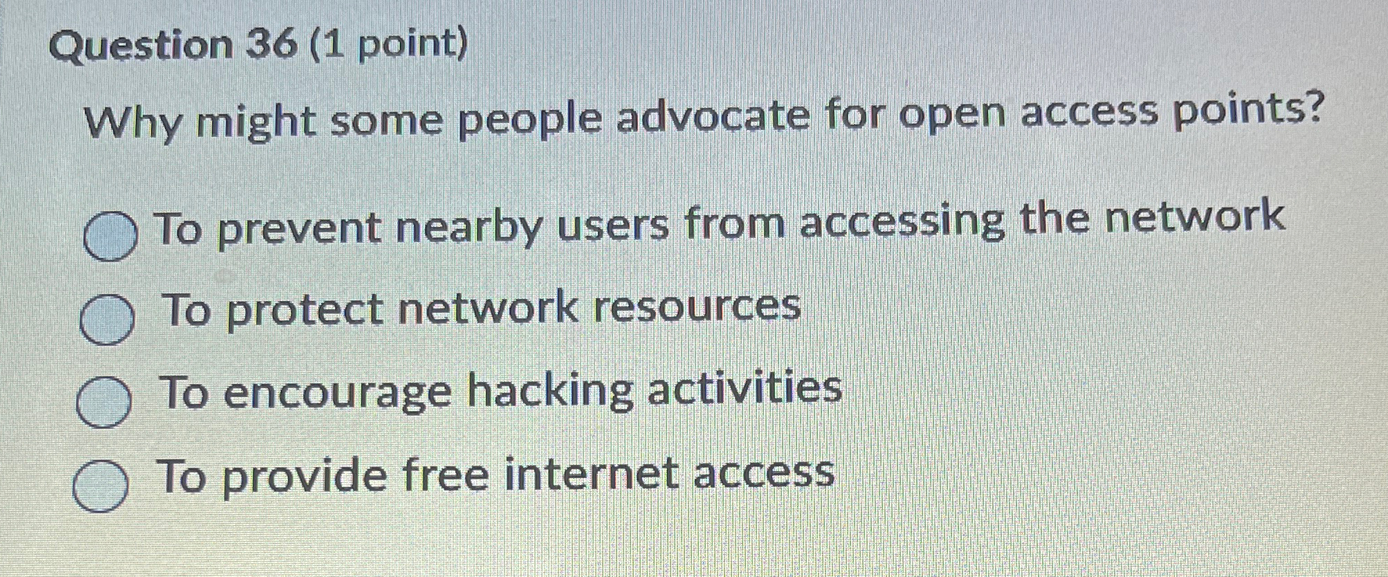  Question 36(1 point) Why might some people advocate for open access