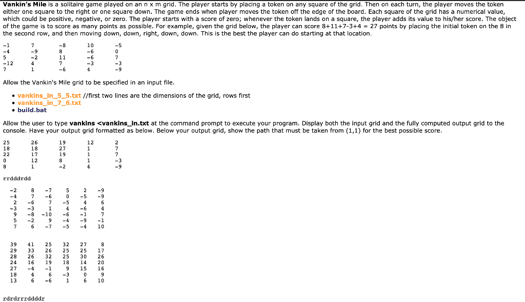 Assembly programing Vankin's Mile is a solitaire game played on an n