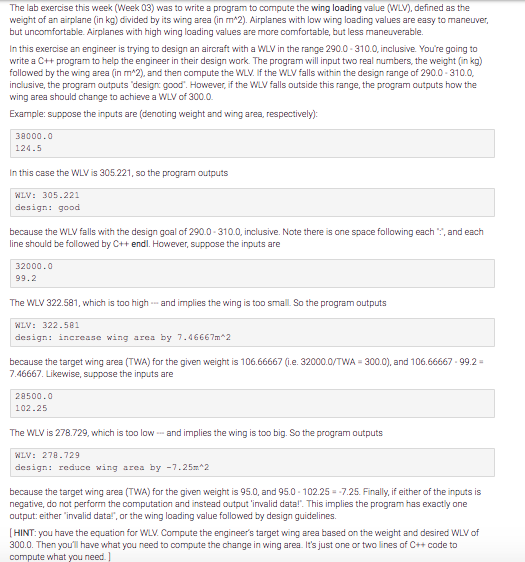  The lab exercise this week (Week 03) was to write a