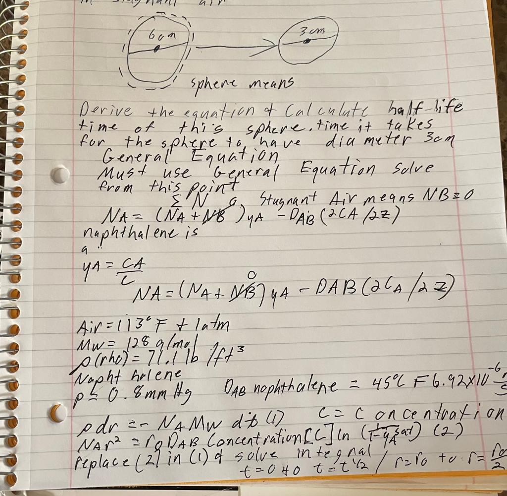 This must be solved in this format. Please solve the half life