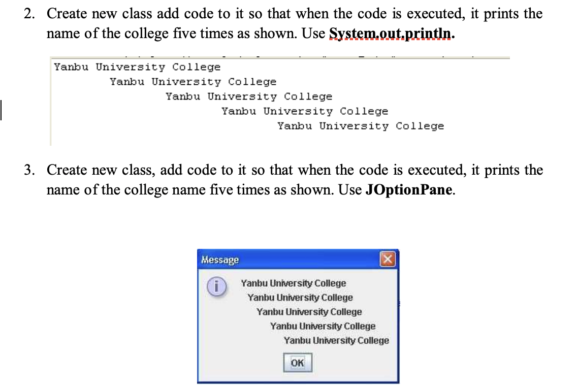  2. Create new class add code to it so that when