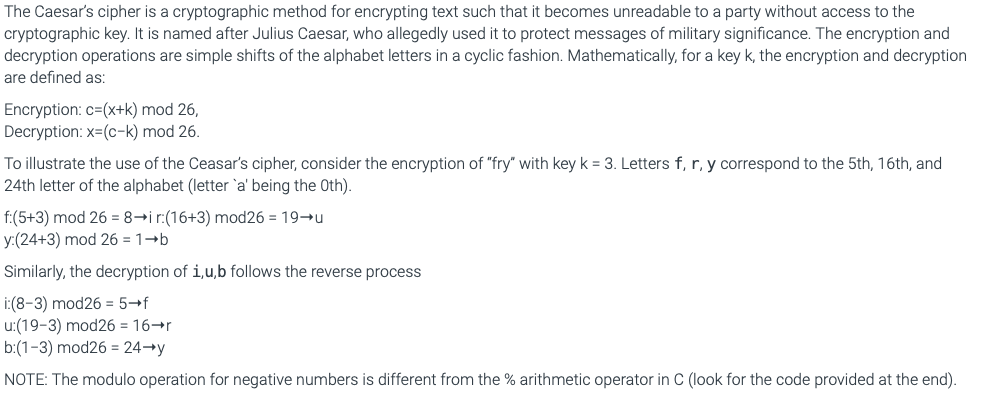  I'm not sure where is the wrong part. The Caesar's cipher