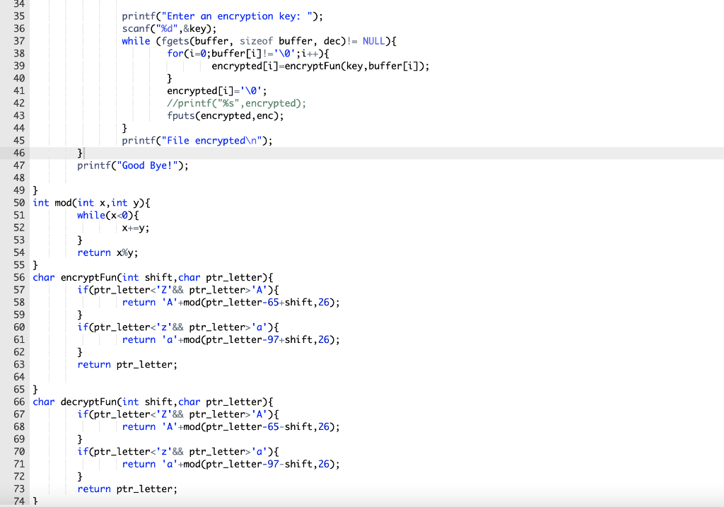 significance. The encryption and decryption operations are simple shifts of the alphabet