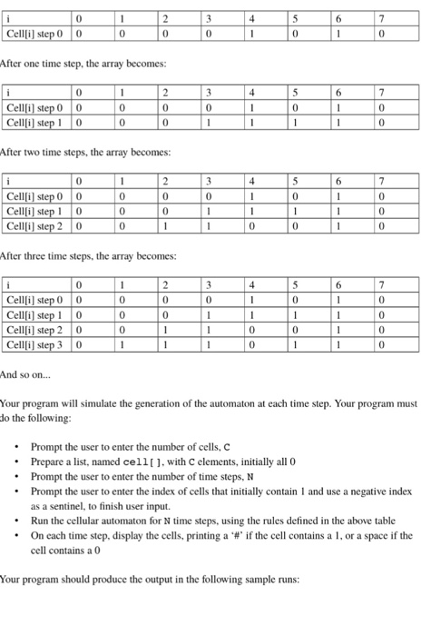 cells, each containing an integer, float, or other data. After a time