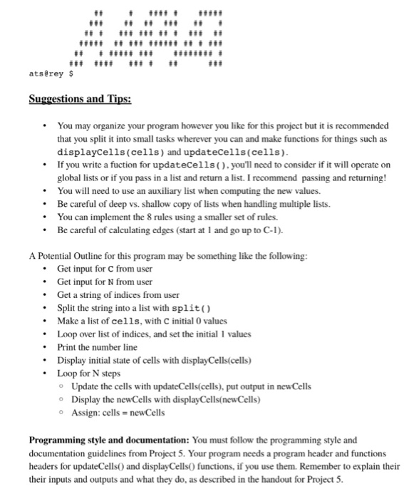 cell's current contents, and the contents of its neighboring cells A good