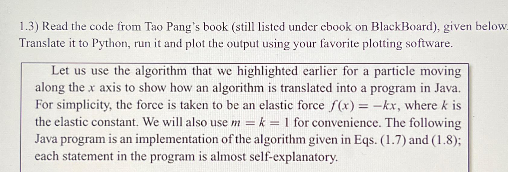  1.3) Read the code from Tao Pang's book (still listed under