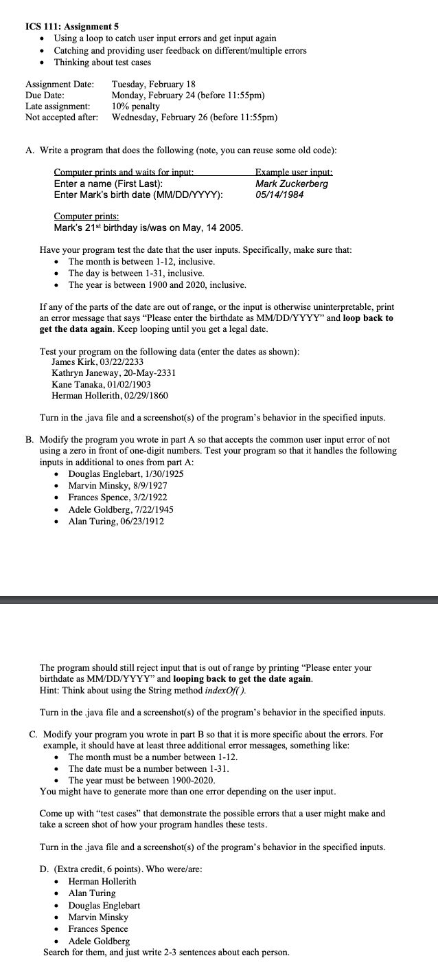 I'm having trouble with this assignment mainly with the calculation of