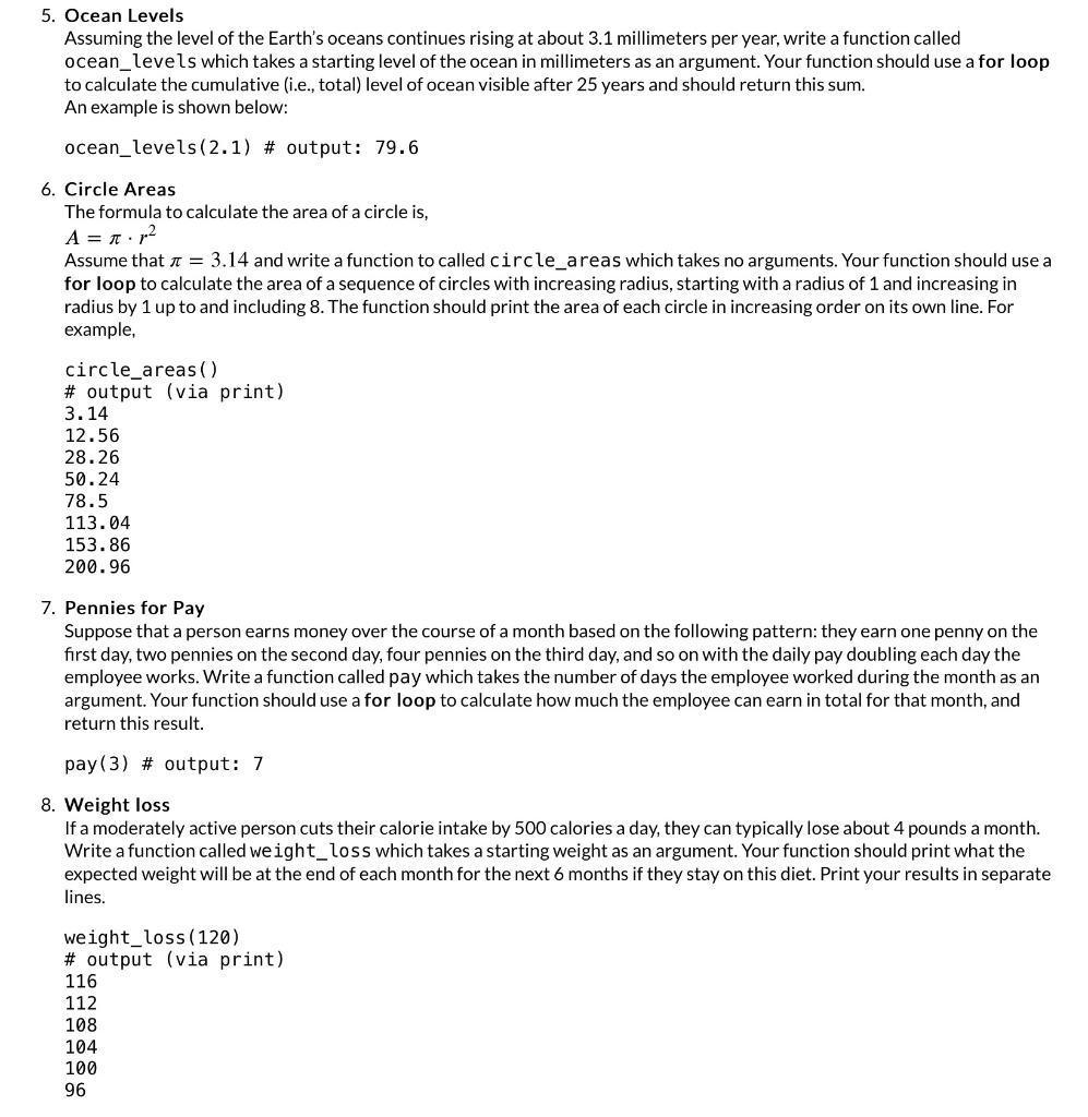 the constructs in the prohibited list unless specified in the question. Note: