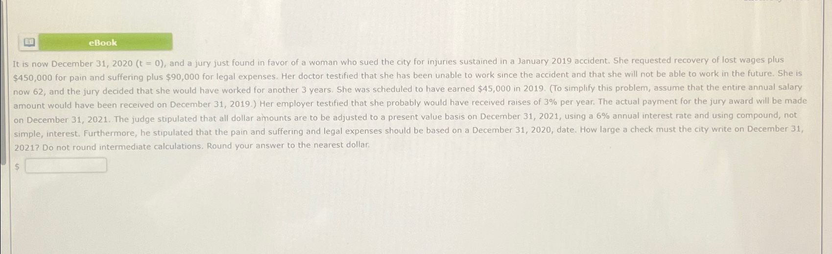  eBook 2021? Do not round intermediate calculations. Round your answer to