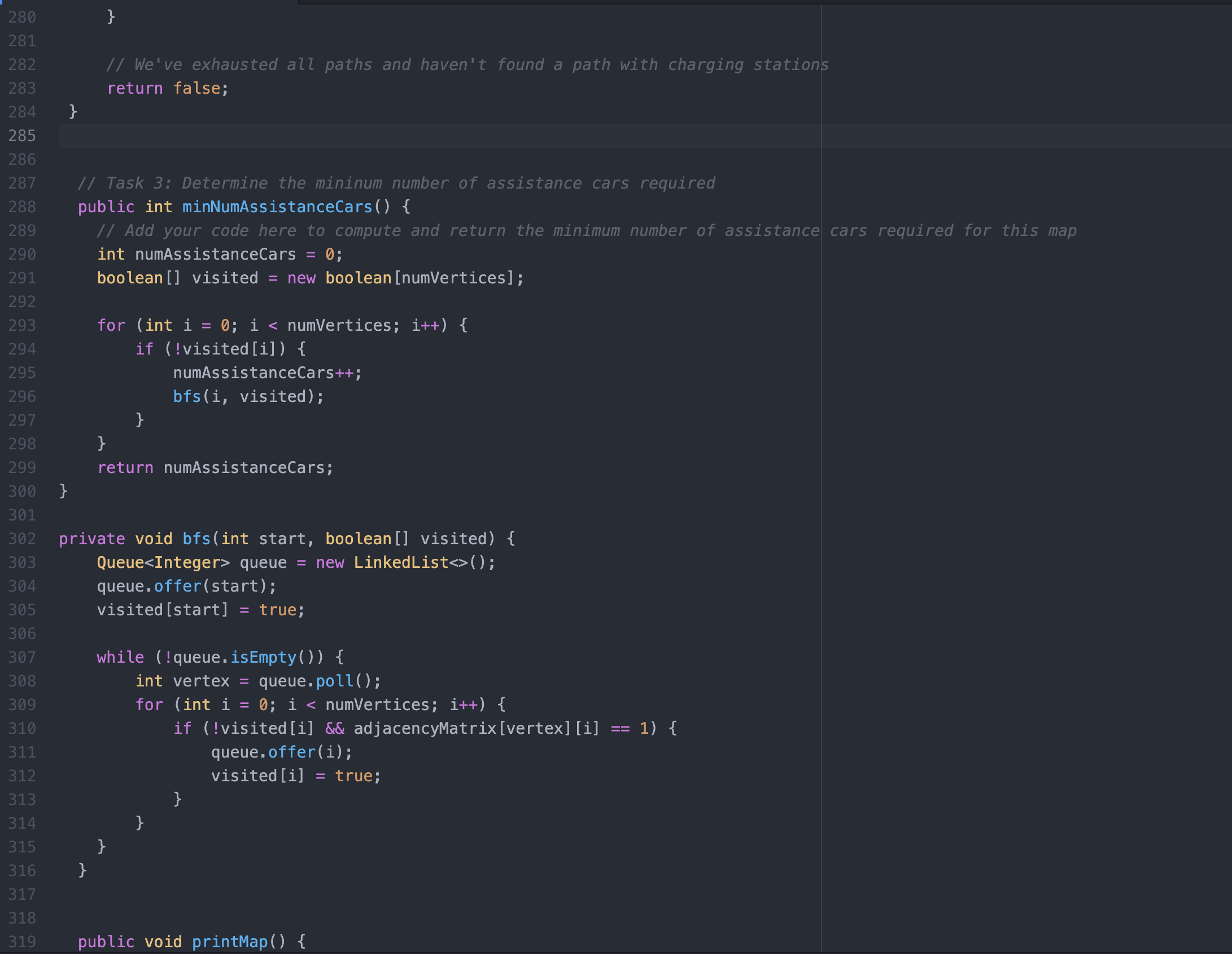 and the number of edges. After the line mentioned, there are two