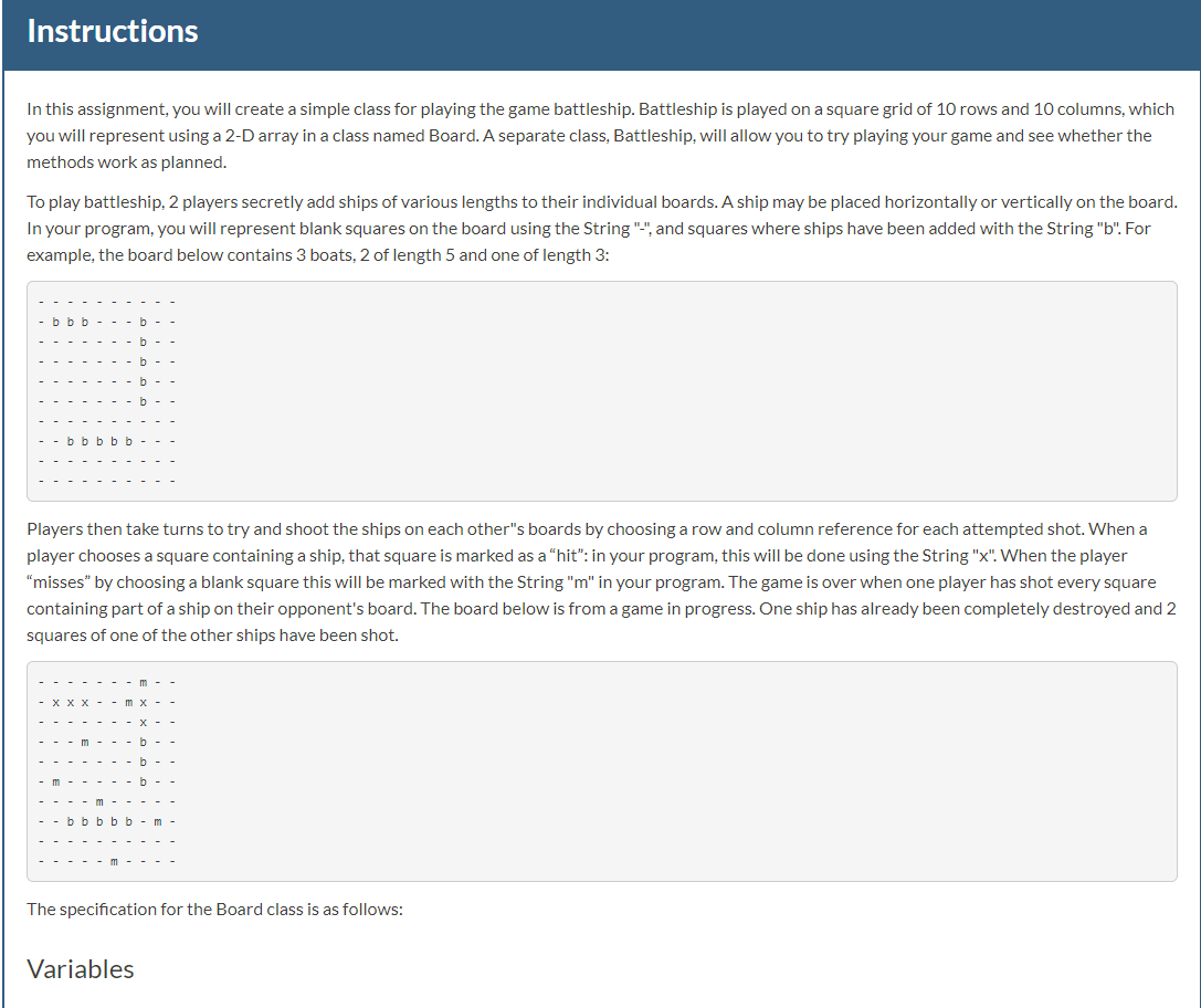  File of Board.java public class Board{ private String[][] squares; public Board(){