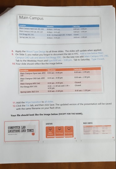 a Basic PowerPoint Computer Labs You are a work study student in