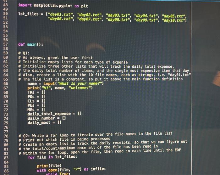 reads in receipts from files which are in a specific format. As