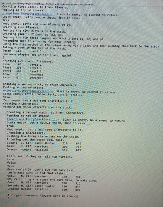 to you. In the driver, you will create objects of these classes,