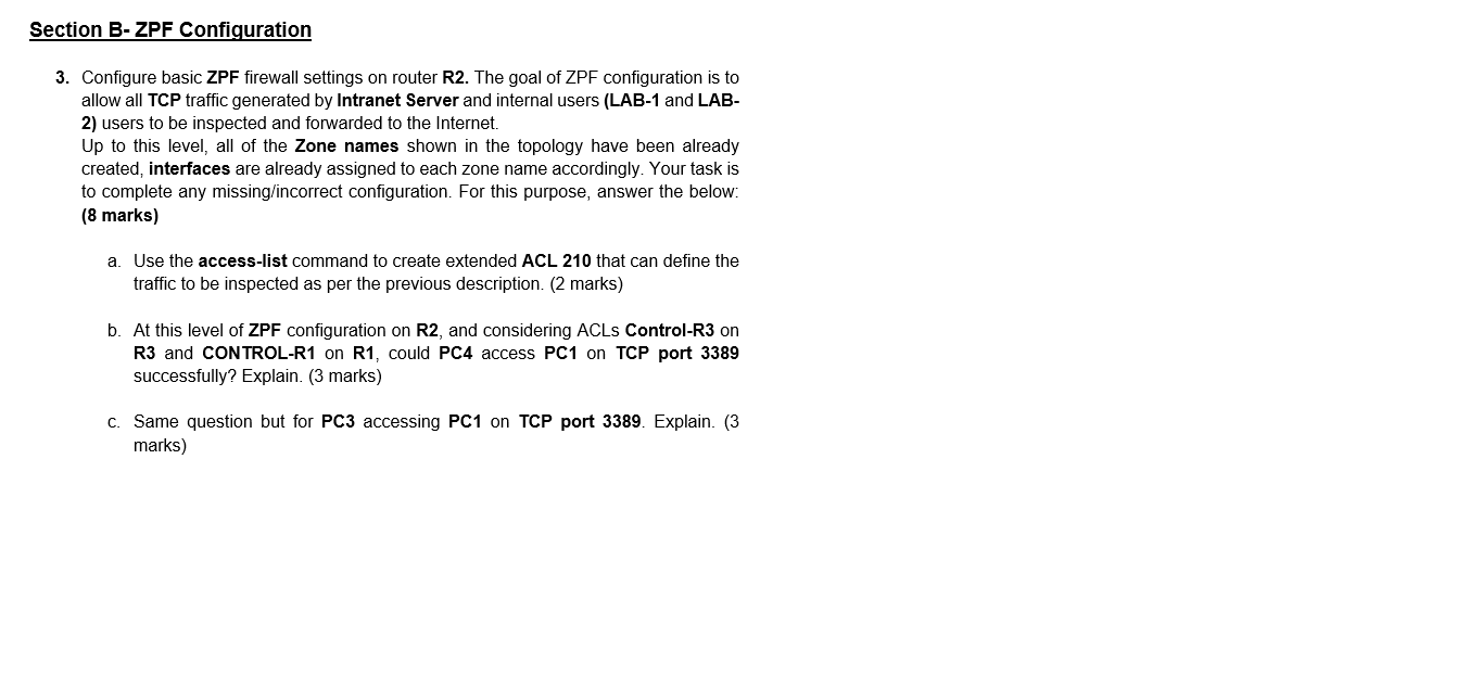 .1 IN-STAFF-Zone 50/0/1 .2 Fa0/0 R1 Fa0/1 .1 Lab-1 Users Lab-2 Users